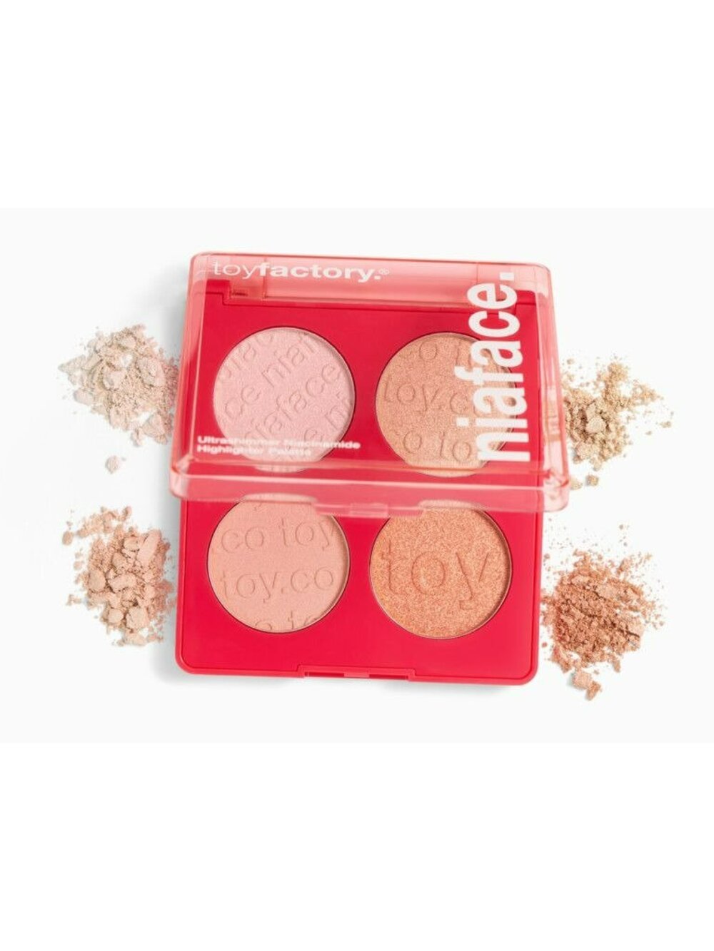 Toyfactory Niaface Ultrashimmer Niacinamide Highlighter Palette 4 Shades Dollici